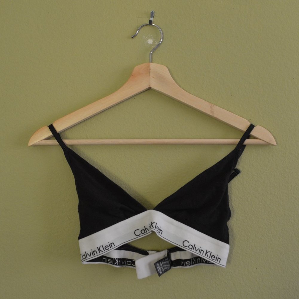Calvin Klein Black and White Cotton Bralette
